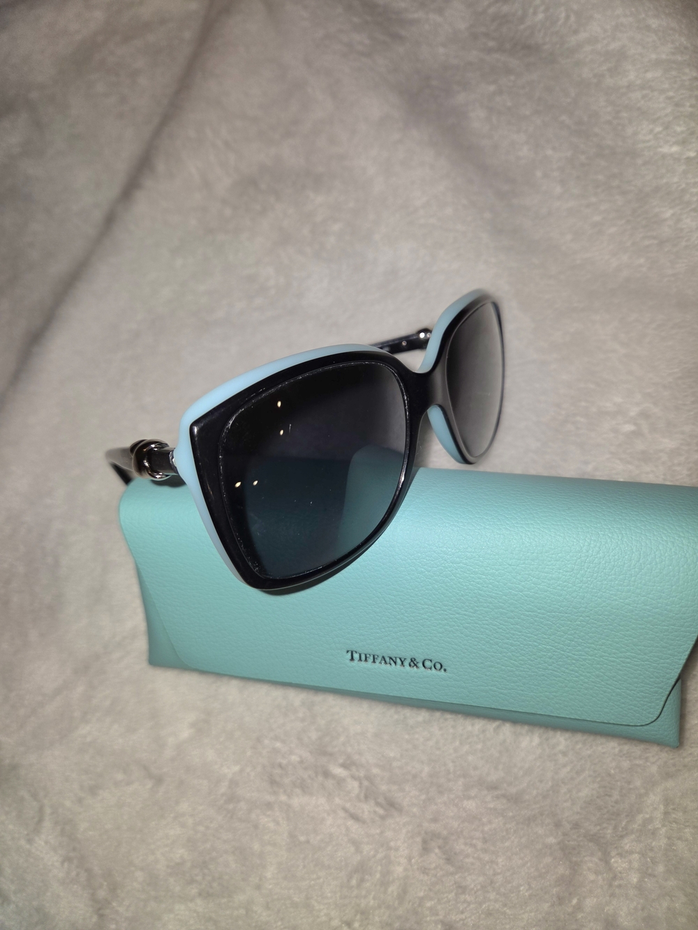 Tiffany & Co. Black Sunglasses with Tiffany Blue Accents